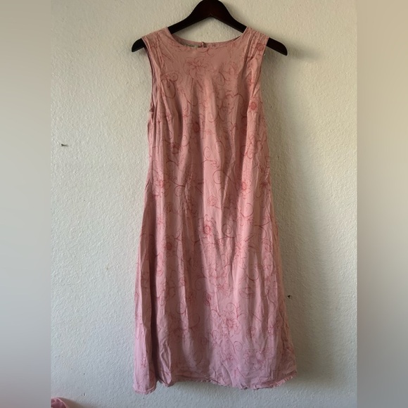 Tommy Bahama Silk Sundress Women 12 Pink Sleeveless Floral Lined Y2K Fairycore - Picture 12 of 14